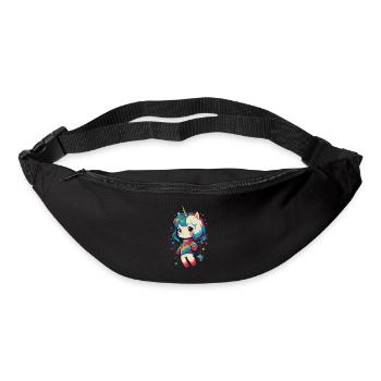Grand amant de licorne Design Licornes drôles - Sac banane - noir - Devant