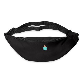 Pocket Pangolin T-Shirt Funny Fake Pocket Anteater - Bum bag - black - Front