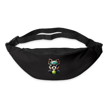 West Highland Terrier Westie Joueur de tennis Chien Maman - Sac banane - noir - Devant