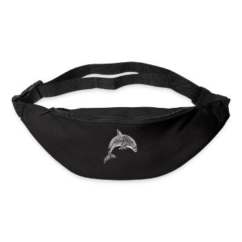 Dolphin Drawing Illustration Black and White - Bum bag - black - Front