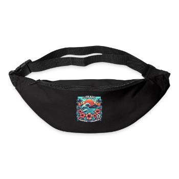 Lokahi - Hawaiianische Welle & Sonnenuntergang Harmonie Design - Gürteltasche - Schwarz - Vorne