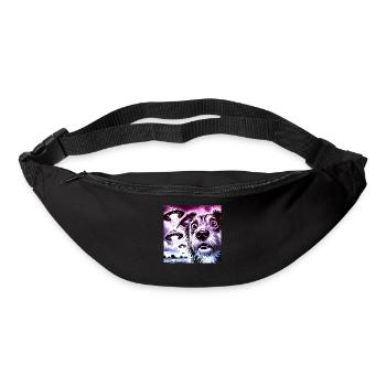 Rencontre avec un chien choqué et une invasion extraterrestre Design - Sac banane - noir - Devant