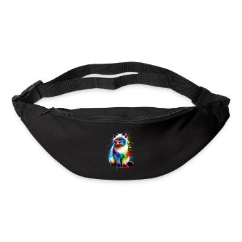 Colorful Splash Art Colorpoint Shorthair - Sac banane - noir - Devant