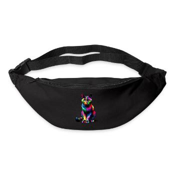 Pop Art coloré Colorpoint Shorthair - Sac banane - noir - Devant