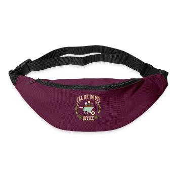 I'll be in my office the Garden Work with Flowers - Bum bag - burgundy - Front