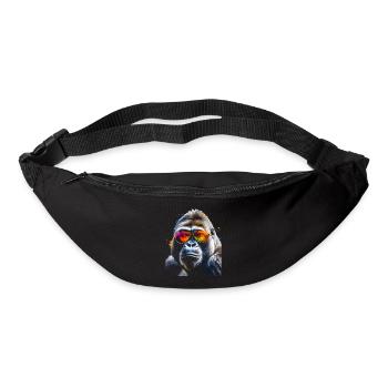 Gorilla Sonnenbrille Affe Bunt Tier Design Print - Gürteltasche - Schwarz - Vorne