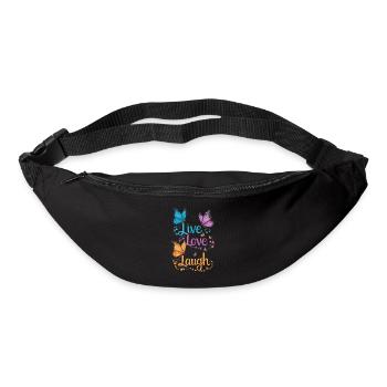 Inspirierender Live Love Laugh Schmetterling - Gürteltasche - Schwarz - Vorne