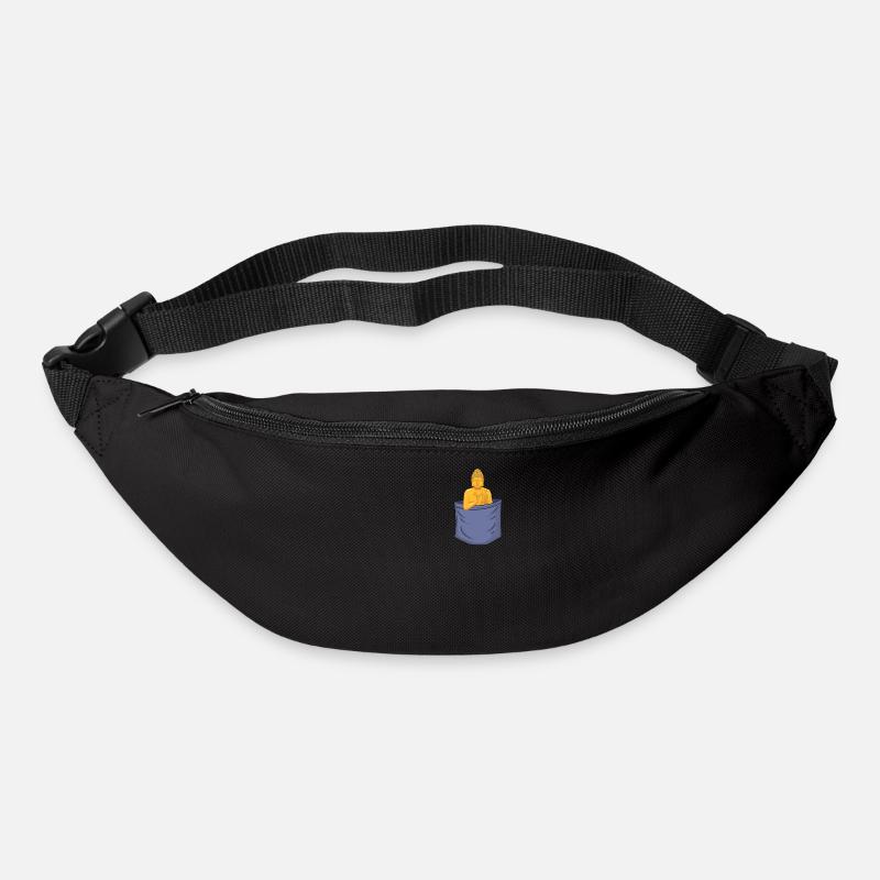 Buddhismus Brusttasche Buddhistische Symbolstatue - Gürteltasche - Schwarz