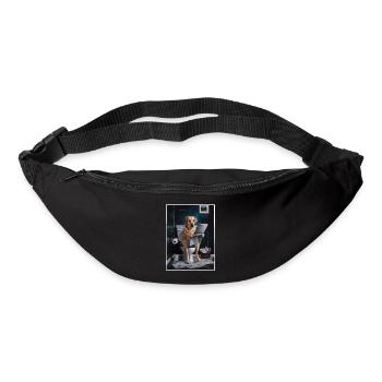 Labrador Toilette Zeitung lesen Geschenk - Gürteltasche - Schwarz - Vorne