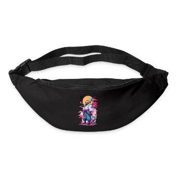 Samurai Faultier Aesthetic Vaporwave Stil - Gürteltasche - Schwarz - Vorne