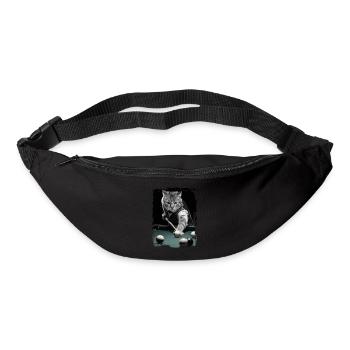 Katze spielt Billard Geschenk - Gürteltasche - Schwarz - Vorne