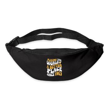 1963 Geburtstag Vintage Hippie Groovy - Gürteltasche - Schwarz - Vorne