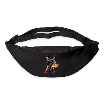 Dobermann Hund Bunte Farben Pop Art Dobermänner - Gürteltasche - Schwarz - Vorne