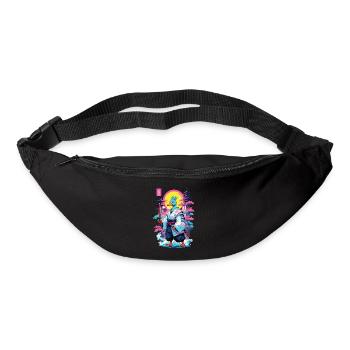 Samouraï Duck Esthétique Vaporwave Style Japon Art - Sac banane - noir - Devant