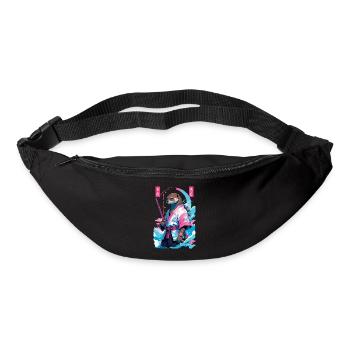 Samurai Otter Aesthetic Vaporwave Asiatischer Stil - Gürteltasche - Schwarz - Vorne