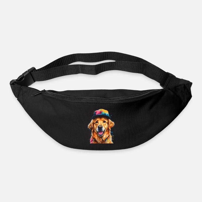 Golden Retriever Snapback Cap Hund Design Print - Gürteltasche - Schwarz
