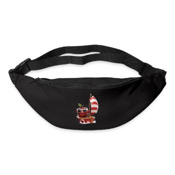 Obst Apfel Bootfahren Geschenk - Gürteltasche - Schwarz - Vorne