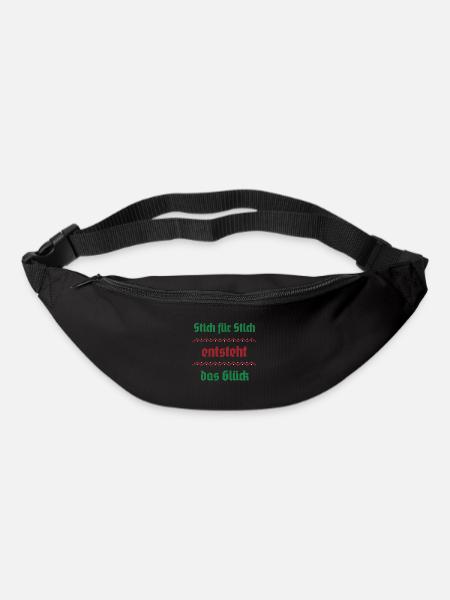 Stitch by stitch, happiness arises - Bum bag - black