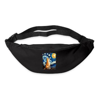 Akita Dog Starry Night Painting - Bum bag - black - Front