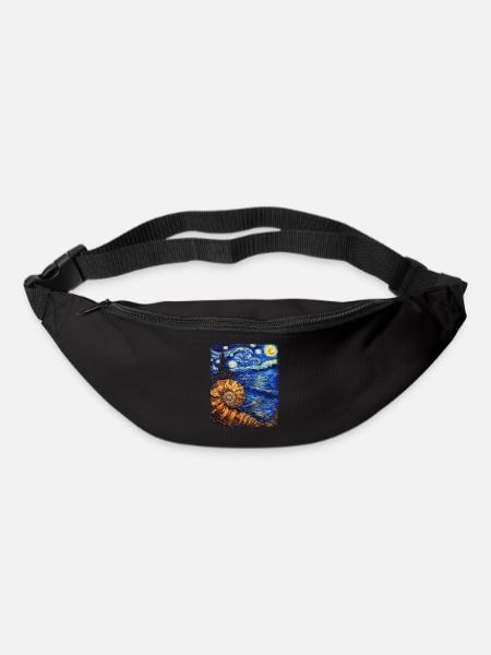 Ammonite Fossil Paleontologist Starry Night Painting - Bum bag - black