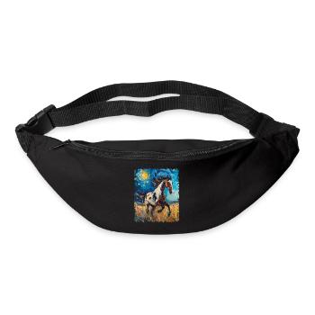 Appaloosa Cheval Nuit étoilée Peinture - Sac banane - noir - Devant