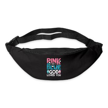 Pink or blue god loves you - Gürteltasche - Schwarz - Vorne