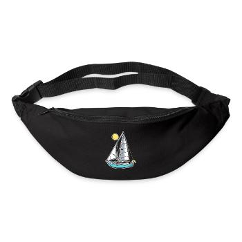 Segelboot Skizze Vintage Look - Gürteltasche - Schwarz - Vorne