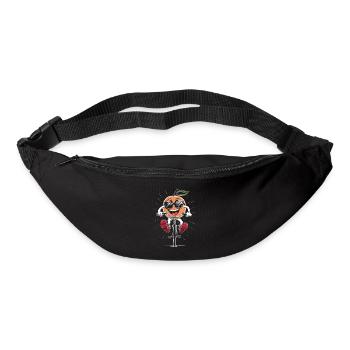 Aprikose, Radfahren, Auf, Fahrrad, Geschenk - Gürteltasche - Schwarz - Vorne