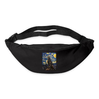 loup-garou loups hurlant peinture nuit étoilée - Sac banane - noir - Devant