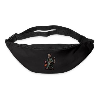 Chat zombie mort-vivant Halloween - Sac banane - noir - Devant