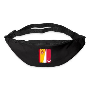 Spanien Singapur Fahne - Gürteltasche - Schwarz - Vorne