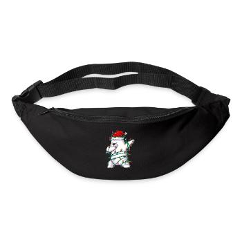 Polar Bear in Fairy Lights Dancing Dab Christmas Costume - Bum bag - black - Front