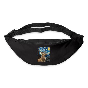 Renne Noël Père Noël Nuit étoilée Ge - Sac banane - noir - Devant