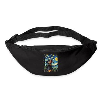 Rottweiler chien patin à roulettes peinture nuit étoilée - Sac banane - noir - Devant
