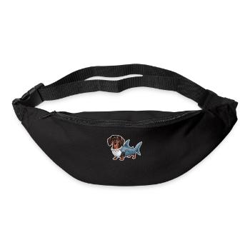 Dachshund In Costumes Funny Shark - Bum bag - black - Front