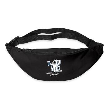 Drôle de fantôme disant costume d’Halloween - Sac banane - noir - Devant
