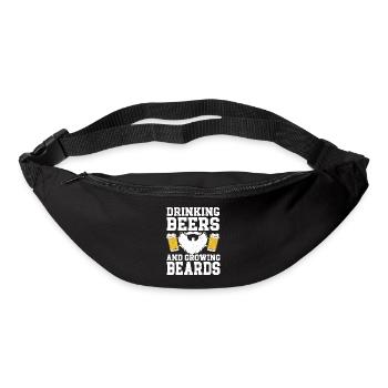 Drinking Beers And Growing Beards, Funny Beard - Gürteltasche - Schwarz - Vorne