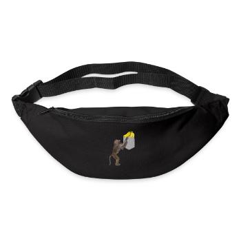 Singe Babouin Atteignant Banane Dans Fausse Poche - Sac banane - noir - Devant