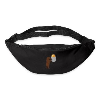 Ours cherchant un baril de miel dans votre fausse poche - Sac banane - noir - Devant