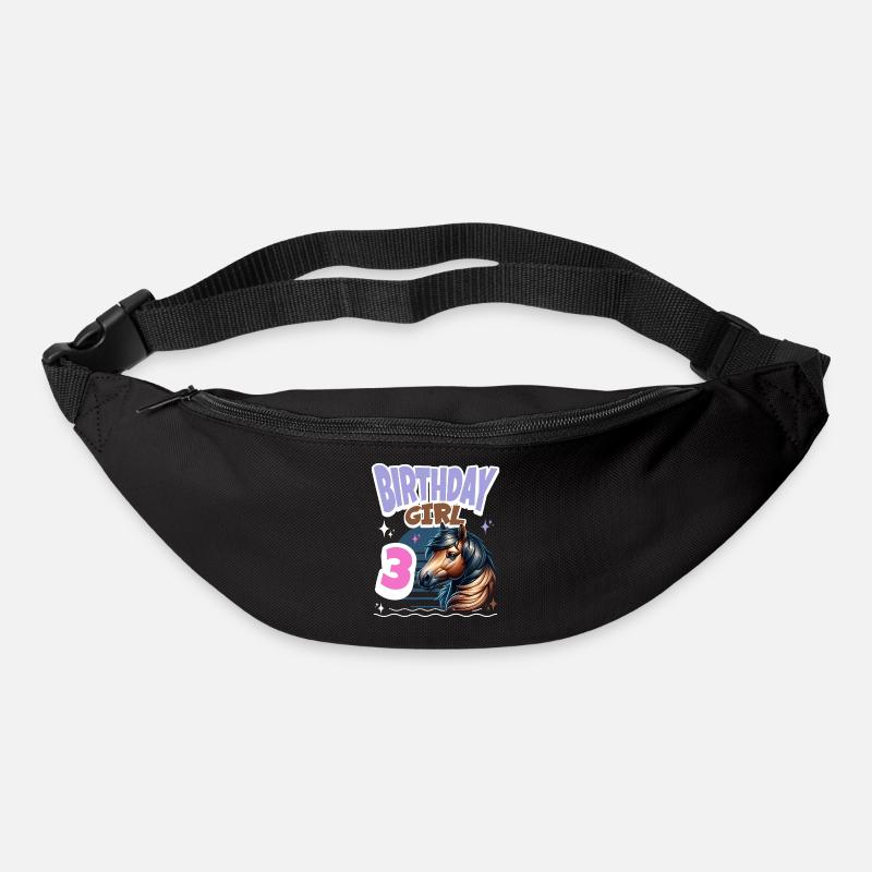 Pferd 3. Geburtstag Mädchen Kinder - Gürteltasche - Schwarz