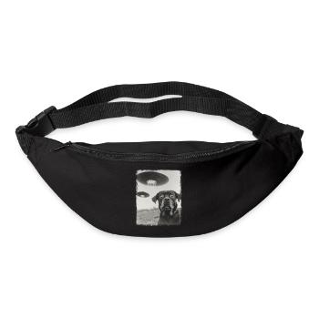 Rottweiler chien OVNI Alien Alien Selfie - Sac banane - noir - Devant