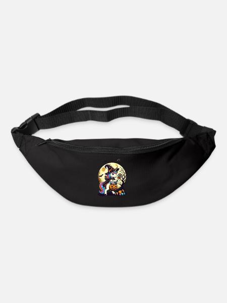 Lustige Einhorn Hexe Liebt Süßigkeiten - Gürteltasche - Schwarz