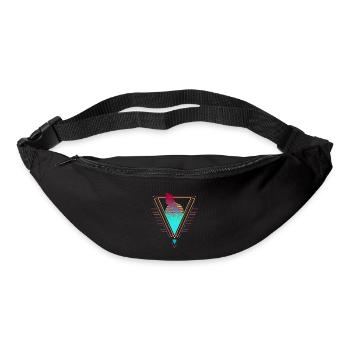 Wolf Vaporwave Synthwave 90s 80s sunset - Bum bag - black - Front