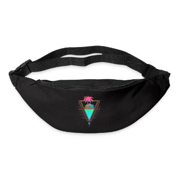 Palm Trees Vaporwave Synthwave 90s 80s sunset - Bum bag - black - Front