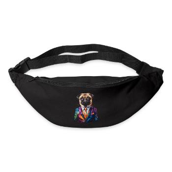 Pug Suit Dog Colorful Funny Animal Design Print - Bum bag - black - Front