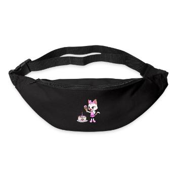 Chat Anniversaire Cadeau Anniversaire Gâteau Enfants - Sac banane - noir - Devant