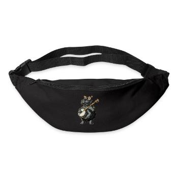 Hippo Hippopotamus Joueur de banjo bluegrass - Sac banane - noir - Devant