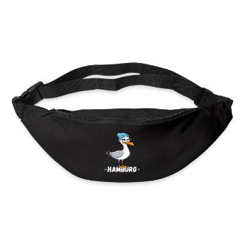 Hamburg Hamburger Möwe Beanie Nordsee Cartoon - Gürteltasche - Schwarz - Vorne