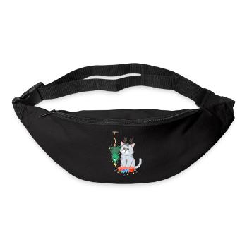 Katze und Weihnachtsbaum Anti Weihnachten - Gürteltasche - Schwarz - Vorne