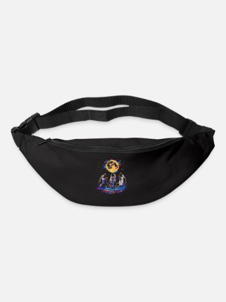 Delfin Ozean Tier Heulender Mond - Gürteltasche - Schwarz